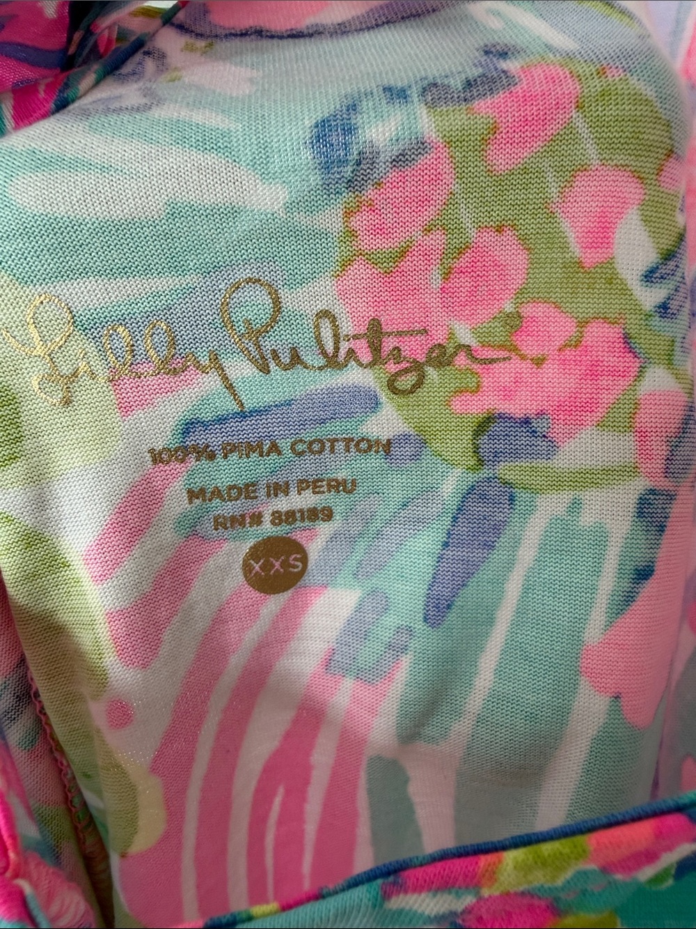 Lilly Pulitzer Hot Pink Tropical Print Mini Dress with Teal & Lime - Picture 3 of 3